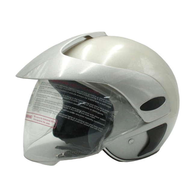 Мото шолом, відкритий (S) №208 сірий, з дашком фото westvelo.com