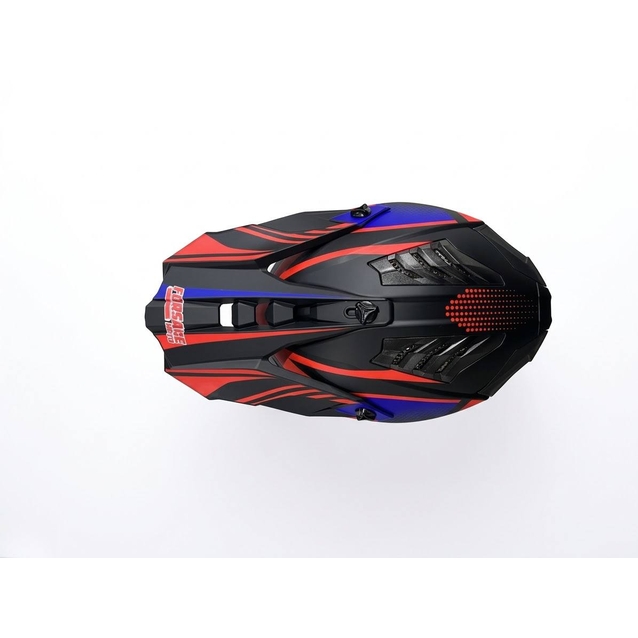 Шолом, закритий крос/ендуро (L) АТV Forsage Rider 018 чорно-червоно-синій з дашком + окуляри фото westvelo.com