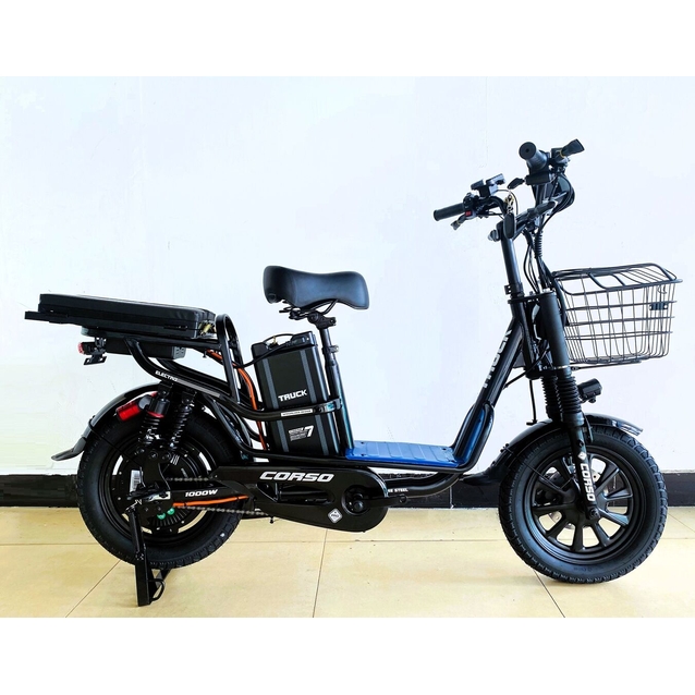 Електровелосипед 16 ST Corso «TRUCK» TR-10723, сталь, двигун 1000W, акумулятор 60V 26Ah літієвий чорний фото westvelo.com