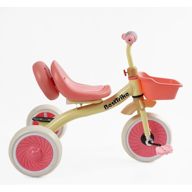 Дитячий велосипед 3-х колісний EVA (піна) Best Trike колеса 10-8, BS-41363 рожевий, сталева рама, УКР.ОЗВУЧУВАННЯ, світло, кошик фото westvelo.com
