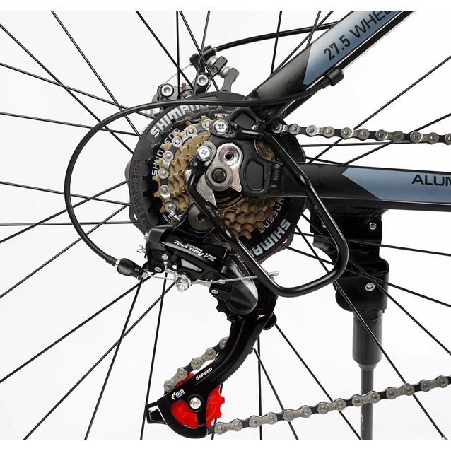 Велосипед 27.5 AL Corso «LEGEND» LG-27812 алюміній 15,5", (к-т SHIMANO) графітово-блакитний фото westvelo.com