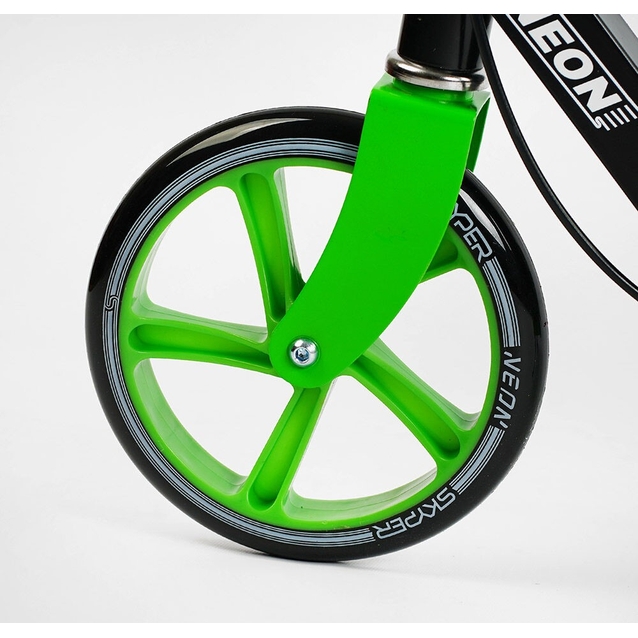 Самокат дитячий 2-х колісний, PU Skyper «NEON» N-36719 салатовий, Ø200mm, ST, ручне гальмо фото westvelo.com