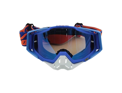 Мото окуляри Кросс-ендуро 100% 109-1-23, синьо-білий, дзеркальний візор (class B)