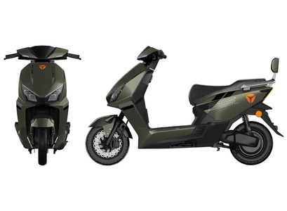 Електроскутер Yadea «GT25» 049, двигун 1400W, акумулятор 72V 23Ah графеновий, оливковий, колеса 10"