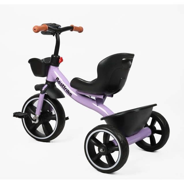 Дитячий велосипед 3-х колісний EVA (піна) Best Trike колеса 10-8, BS-28-474 фіолетовий, сталева рама, озвучування фото westvelo.com