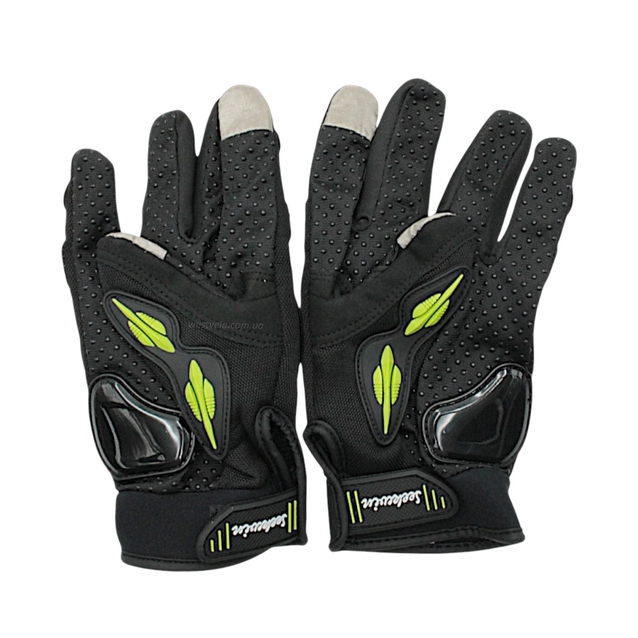 Мото рукавиці (XL) "MP-2" SEK WIN, чорно-салатові фото westvelo.com