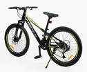 Велосипед 24 ST Corso «RIDER» RD-24778 сталь 11", (к-т LTWOO-A2) чорно-салатовий фото westvelo.com