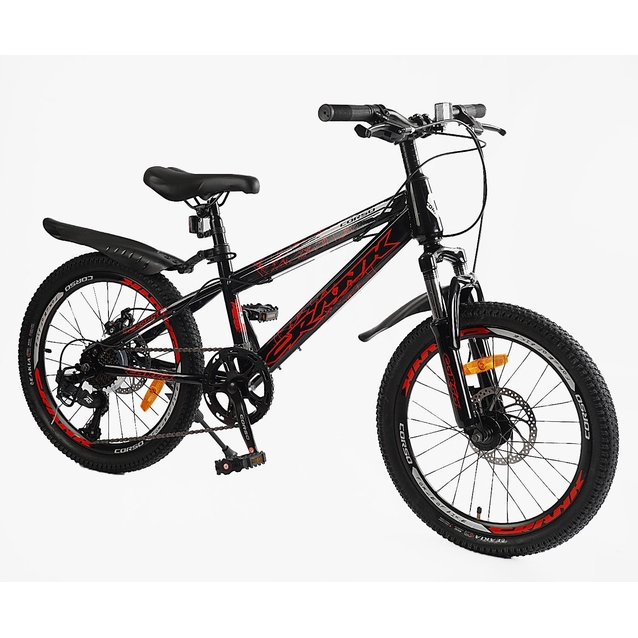 Велосипед 20 ST Corso «CRANK» CR-20257 сталь 11", (к-т LTWOO-A2) чорно-червоний фото westvelo.com