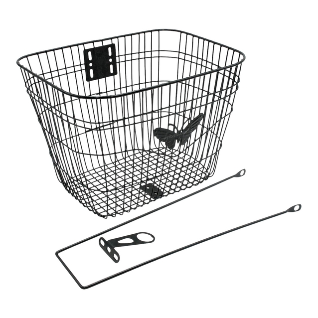 Кошик металевий "Метелик" чорний (+ к-т) фото westvelo.com