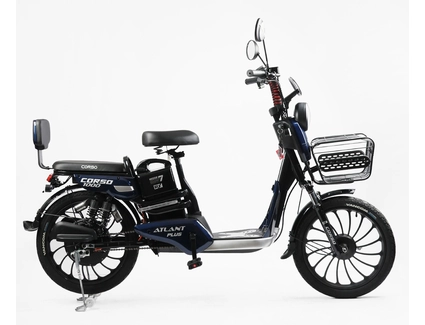Електровелосипед 20 ST Corso «ATLANT PLUS» TL-28745 сталь, двигун 1000W, акумулятор 60V 21Ah літієвий, синій
