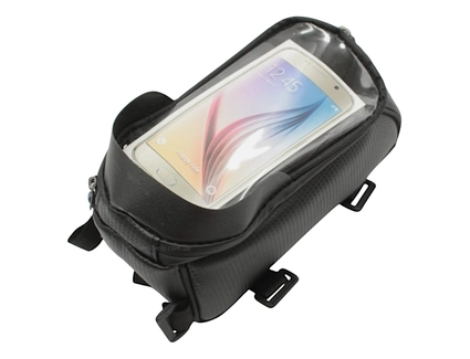 Сумка на раму + місце для телефону чорна