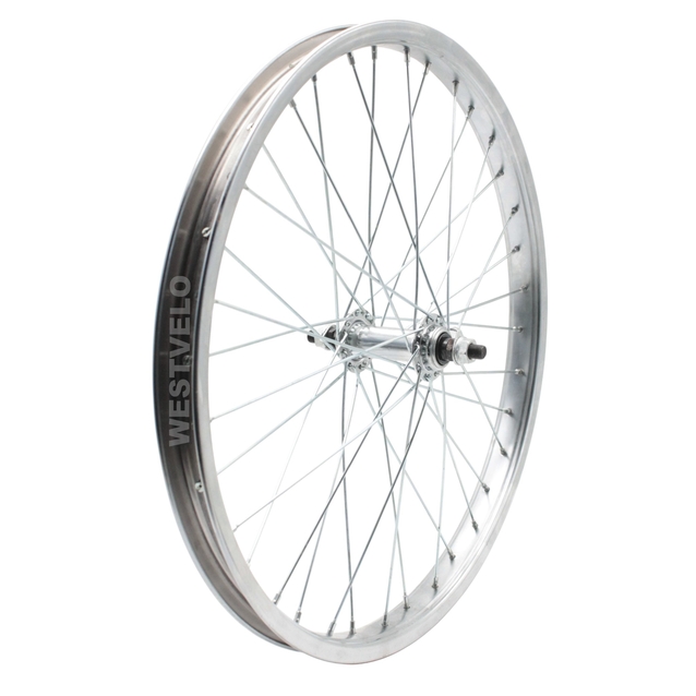 Колесо 20 перед, обід нікель, спиця 2мм, втулка М на віночках фото westvelo.com