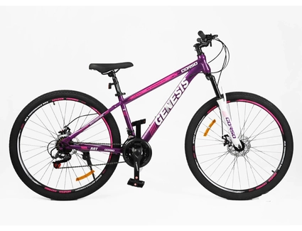 Велосипед 27.5 ST Corso «GENESIS»  GS-27378 сталь 15", (к-т SunRun) фіолетово-рожевий