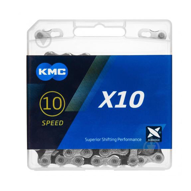 Ланцюг спорт 10 передач KMC X10 EL нікель + замок