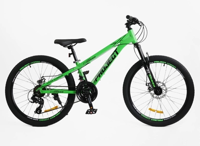 Велосипед 24 AL Corso «PROJECT» R-24119 алюміній 11", (к-т Saiguan) салатовий