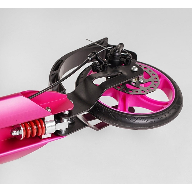 Самокат дитячий 2-х колісний, PU Best Scooter «FACTOR» BS-45011 рожевий, Ø200mm, AL, 2 амортизатора, фляготримач фото westvelo.com