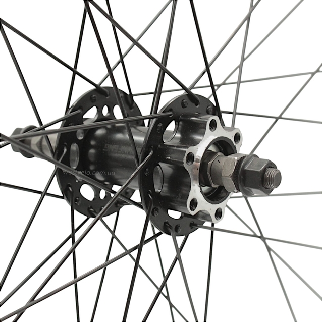 Колесо 28-29 зад, обід 2-ний чорний, втулка ST. SHUNFENG, диск 6 болтів, чорна спиця фото westvelo.com