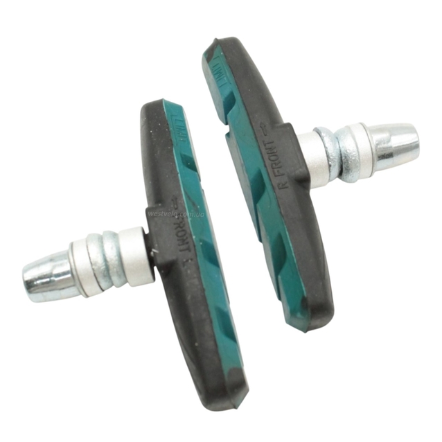 Колодки гальмівні V-brake SU JUE на блістері чорно-сині. фото westvelo.com