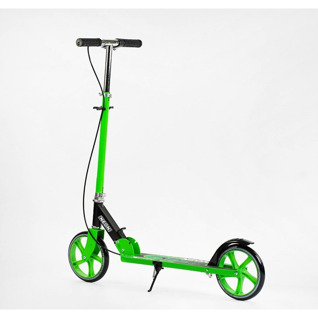 Самокат дитячий 2-х колісний, PU Skyper «NEON» N-36719 салатовий, Ø200mm, ST, ручне гальмо фото westvelo.com