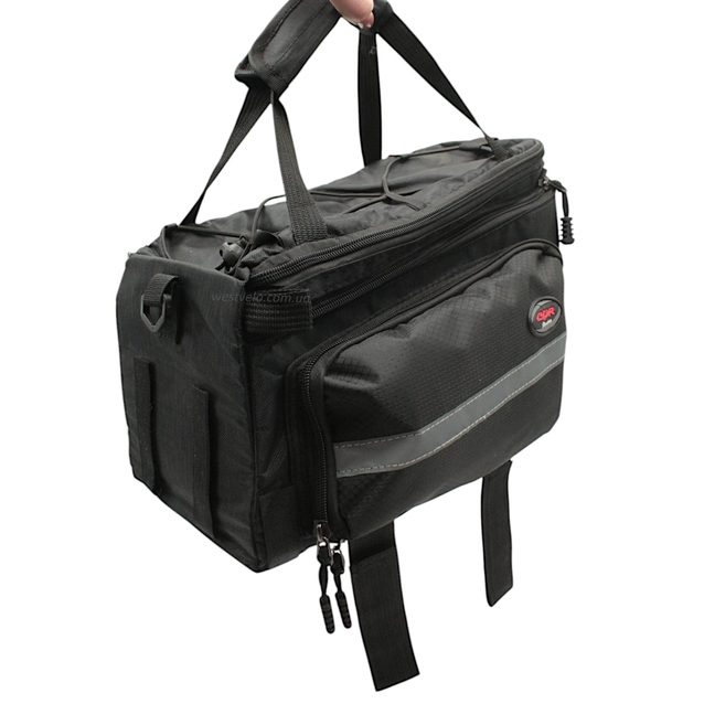 Сумка на багажник двох-стороння чорна фото westvelo.com
