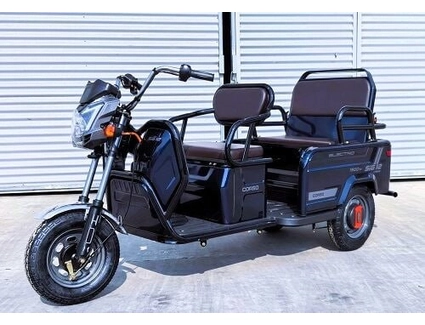 Трицикл Corso «SIG 12» S-824493, двигун 1500W, акумулятор 72V 30Ah літій-залізно-фосфатний, темно синій, колеса 12"