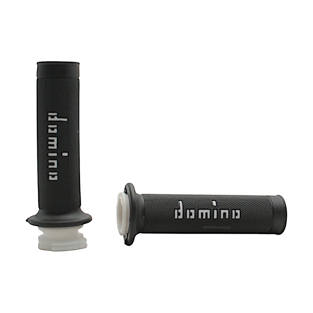 Мото гріпси DOMINO універсальні (тип5) чорно-білі фото westvelo.com