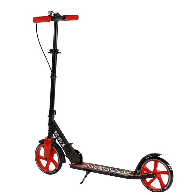 Самокат дитячий 2-х колісний, PU Skyper NL-14792 червоно-чорний, Ø200mm, AL, ручне гальмо фото westvelo.com