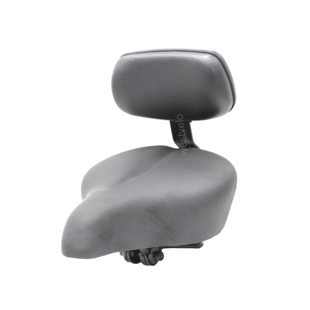 Сідло на пружинах JINGPIN TB-1 (з спинкою) широке, металева основа, чорно-бежеве фото westvelo.com