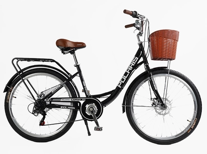 Міський велосипед 26 ST Corso «POLARIS» PS-80110 сталь 16,5", (к-т SHIMANO) чорний (+к/к/б)