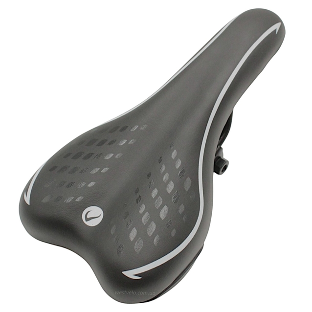 Сідло мтв VELOX (0WL-2073-1), чорне з білою смугою фото westvelo.com