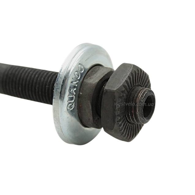 Вісь передньої втулки мтв з диркою під ексцентрик з конусами QUANDO L-108мм/М9 фото westvelo.com