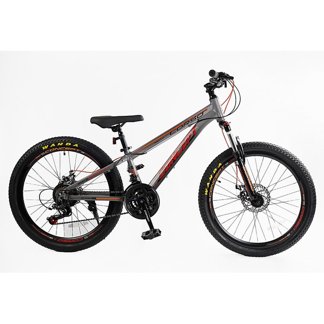 Велосипед 24 AL Corso «CONCEPT» CP-24931 алюміній 11", (к-т SHIMANO) сіро-червоний фото westvelo.com