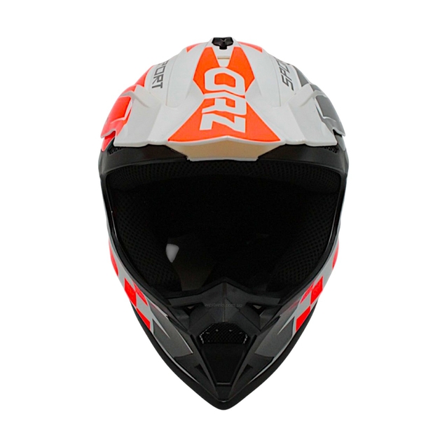 Шолом, закритий крос/ендуро (XL) ORZ 113-3, біло-помаранчево-сірий фото westvelo.com