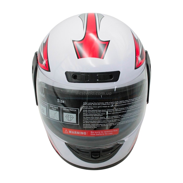 Мото шолом, закритий (L) AWN Helmet "109" білий глянцевий фото westvelo.com