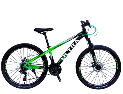 Велосипед 26 AL Corso «ULTRA» UL-26041 алюміній 13", (к-т SHIMANO) чорно-салатовий