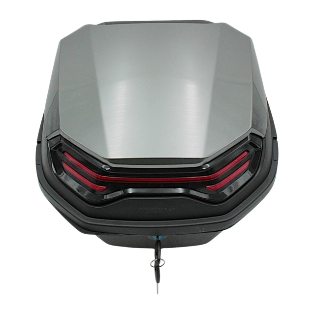 Кофр (багажник) для мотоцикла задній ROBIK 48 (400х400х280) 45L графіт з катафотом фото westvelo.com