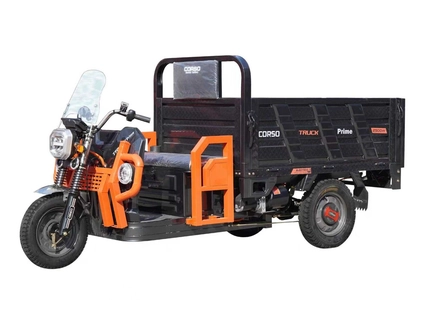 Трицикл РОЗІБРАНИЙ вантажний Corso «TRUCK PRIME» PM-632199, двигун 2500W, акумулятор 72V 58Ah графен, 7МІСЦЬ+2акум, гідравл підйом кузова колеса 12"