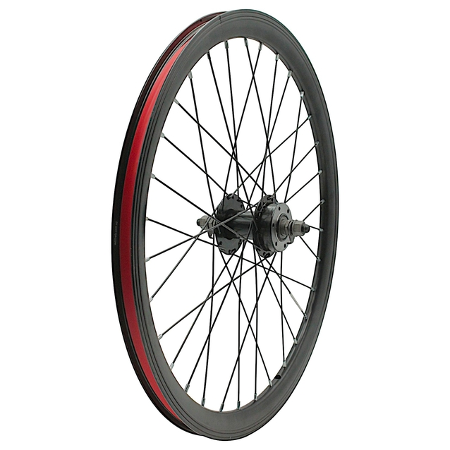 Колесо 22 перед, обід 2-ний чорний дисковий,втулка М на віночках, диск 6 болтів, чорна спиця (AL-22633 D) з фліпером фото westvelo.com