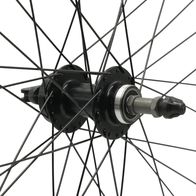 Колесо 26 зад, обід 2-ний чорний, втулка AL SHUNFENG, диск 6 болтів, пром-підшипник, ексцентрик фото westvelo.com