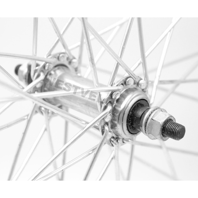 Колесо 24. перед, обід нікель, спиця 3мм, М на віночках фото westvelo.com