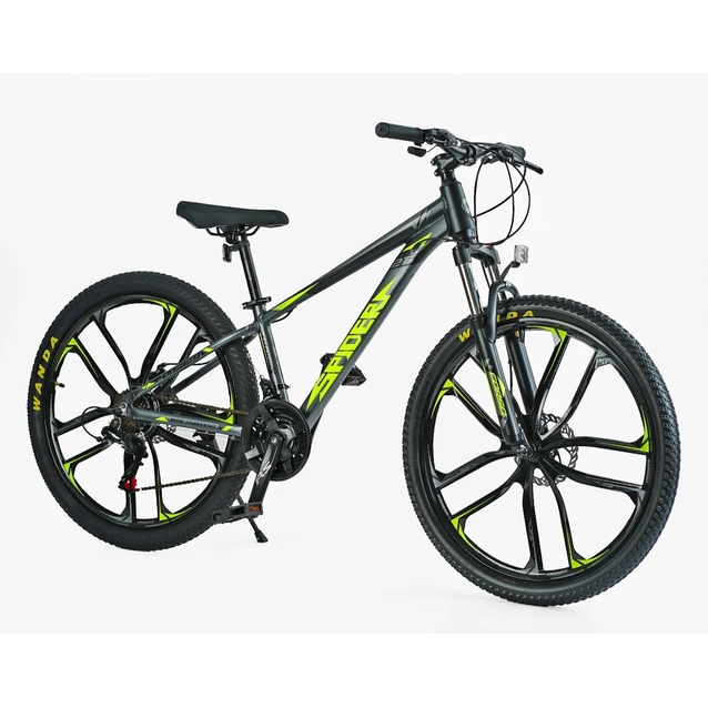 Велосипед 26 AL Corso «SPIDER» SP-26775 алюміній 13", (к-т SHIMANO) графітово-жовтий фото westvelo.com