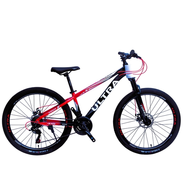 Велосипед 26 AL Corso «ULTRA» UL-26654 алюміній 13", (к-т SHIMANO) чорно-червоний фото westvelo.com