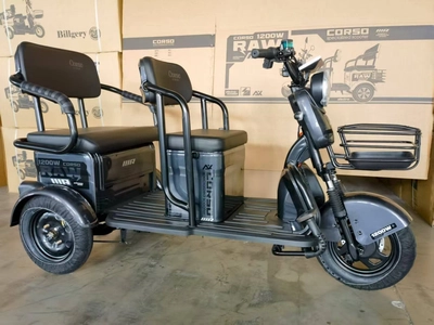 Трицикл Corso «RAW» RW-220075, двигун 1200W, акумулятор 72V/23Ah графеновий, сірий + 1 ящик. акум, колеса 10"