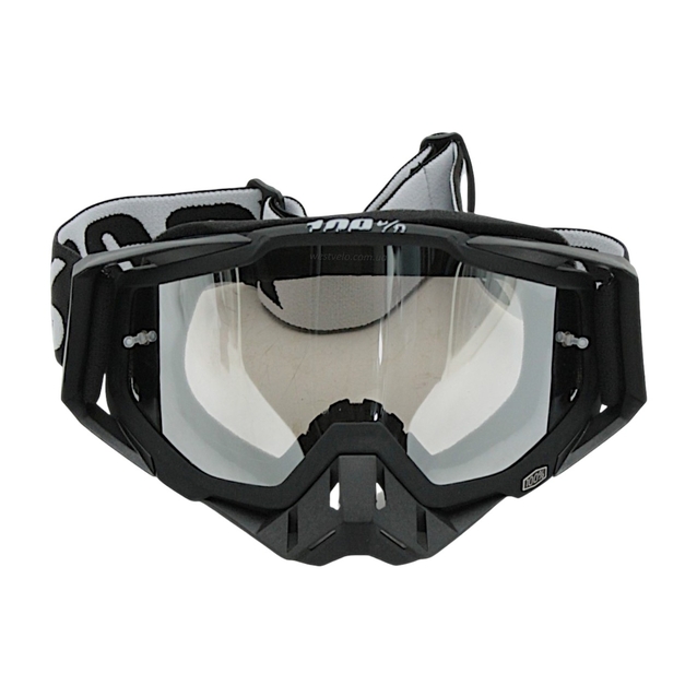 Мото окуляри Кросс-ендуро 100% 109-1-7, чорні, дзеркальний візор (class B) фото westvelo.com