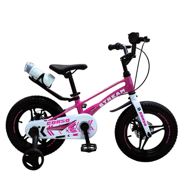 Дитячий велосипед 14 MG Corso «STREAM» SM-14224, магнієва рама, рожевий фото westvelo.com