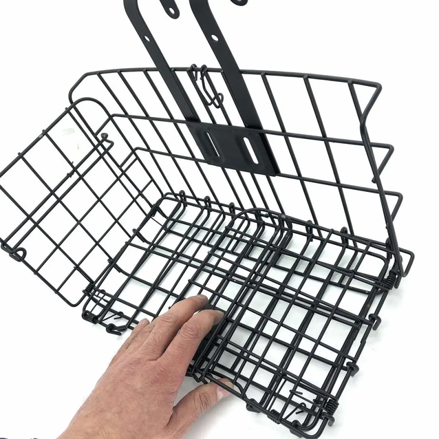 Кошик металевий на руль "розкладний" чорний фото westvelo.com