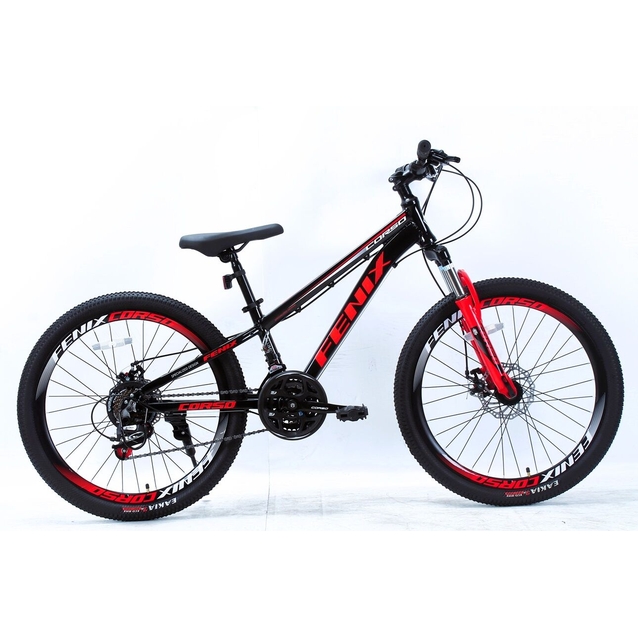 Велосипед 24 AL Corso «FENIX» FX-24321 алюміній 11", (к-т SunRun) чорно-червоний фото westvelo.com