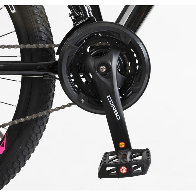 Велосипед 27.5 ST Corso «AMBER» MB-62589 сталь 15", (к-т SHIMANO) чорно-рожевий фото westvelo.com
