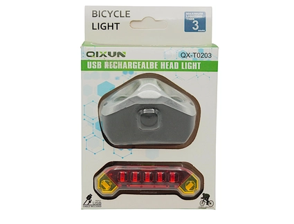 Фара + мигалка на usb зарядку QX-T0203 LED (600lm), з акумулятором (93)