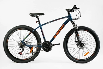 Велосипед 26 AL Corso «G-SPORT» G-26168 алюміній 17", (к-т Shimano репліка) синьо-помаранчевий